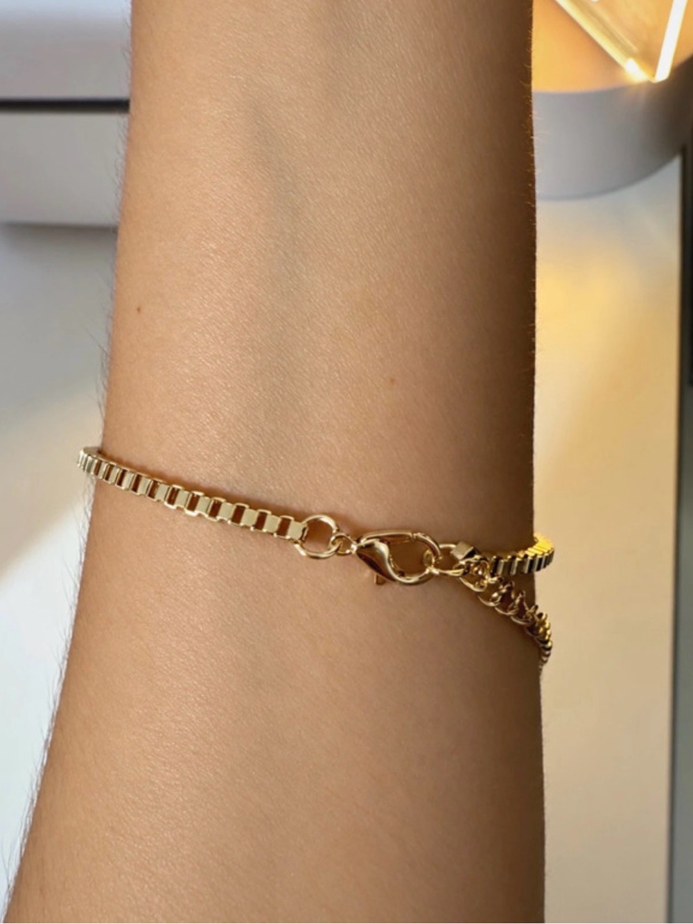 Minimal Gold Box-Style Bracelet for Women